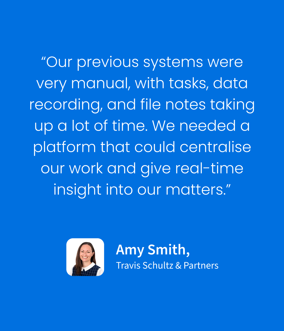 Clio customer Amy Smith, Travis Schultz & Partners