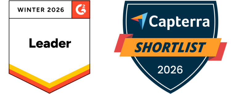 G2 Winter leader 2026 Badge and Capterra Shortlist 2026