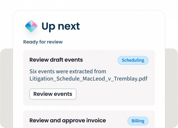 Clio Manage Clio Duo NA Manage AI Smarter scheduling and deadlines