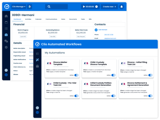 Clio’s legal case management system