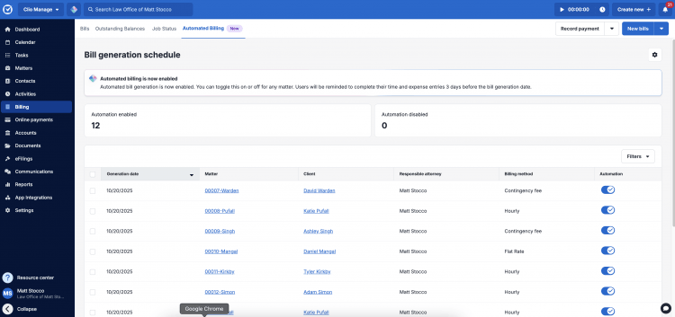 screenshot of billing in Manage AI