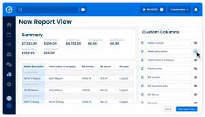 Simplified Product UI Clio Manage Clio Manage Custom Reports New Report View Mid Fideliy