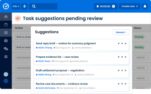 Simplified Product UI Clio Manage Task Management NA Tasks AI Task Suggestions All Regions Mid Long