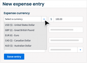 Simplified Product UI Multi Currency Expense Billing