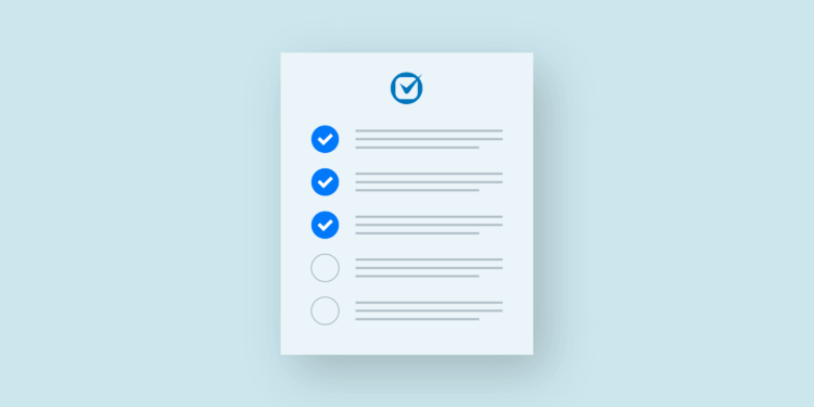 Image of a checklist with law firm website items
