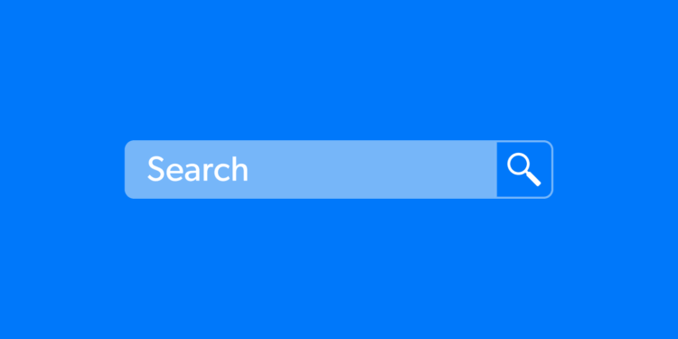 A simple illustration showing an online search bar