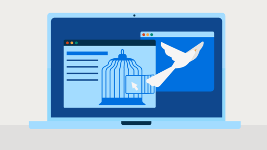 An image depicting Inspirational Lawyers: A dove is on a screen and appears to be flying from a cage after being freed