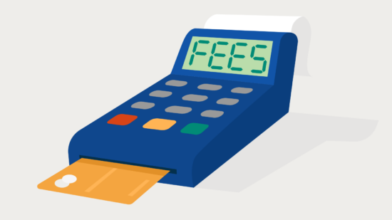 calculator indicating law firm credit card fees