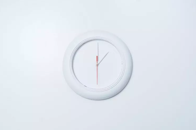 White clock against a white wall