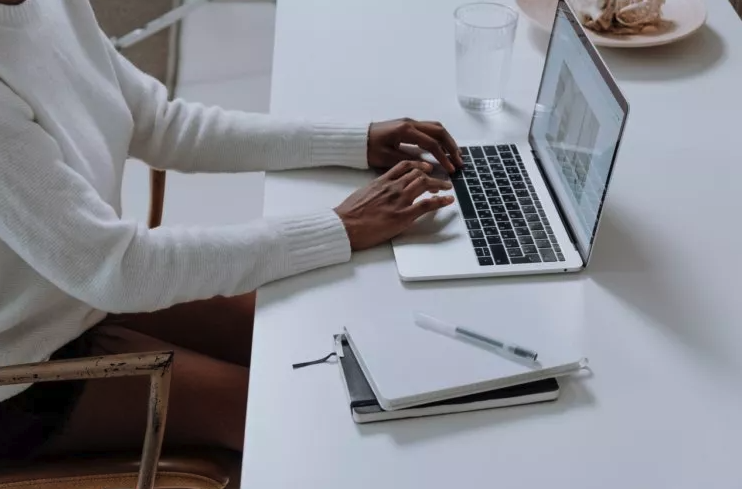 lawyer working on laptop