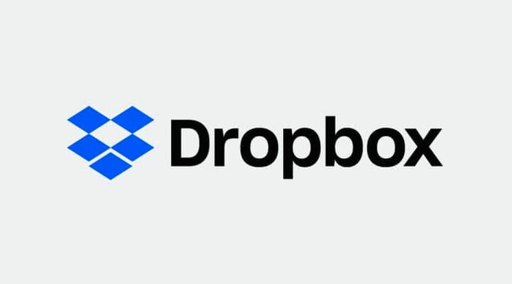 Black Dropbox logo on a neutral background