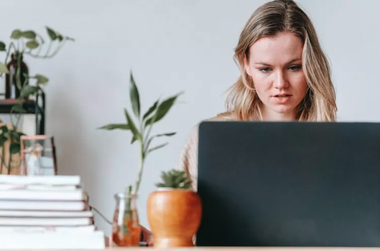 lawyer working on a laptop remotely