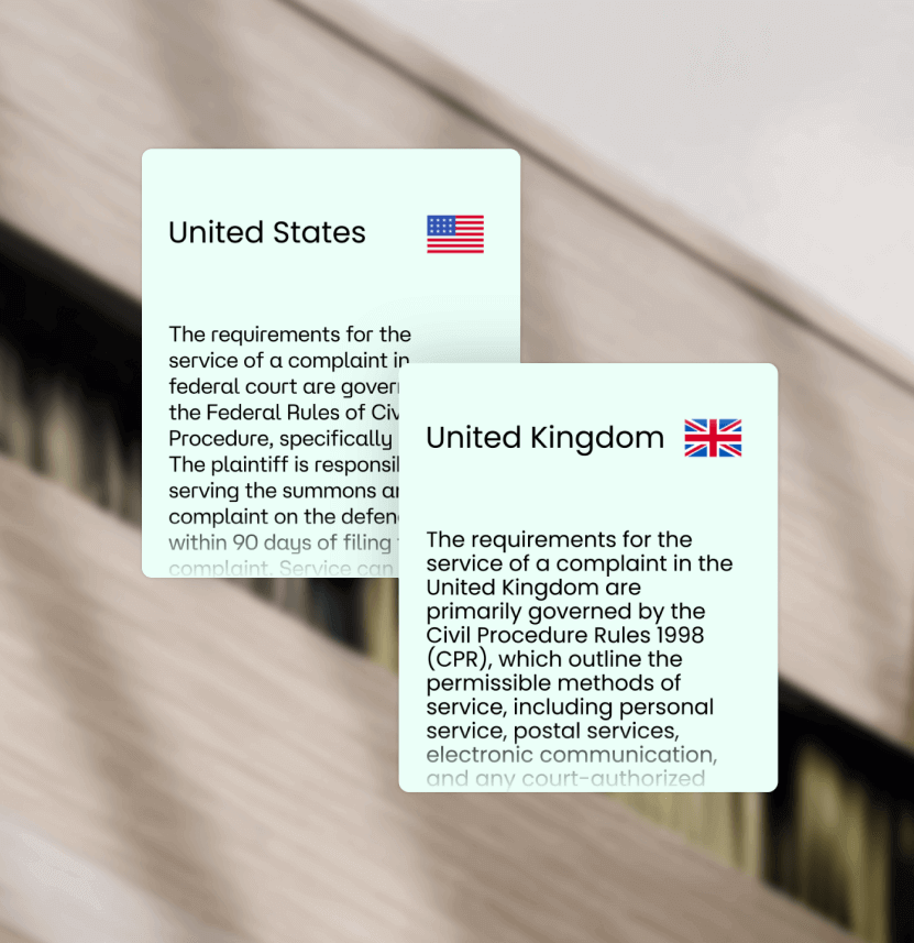 Two digital cards are displayed side-by-side on a screen. The first card is titled 