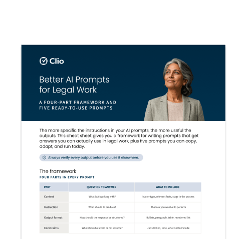 Masthead Better AI Prompts for Legal Work cheat sheet 2026