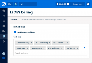 Simplified Product UI LEDES Billing Manage