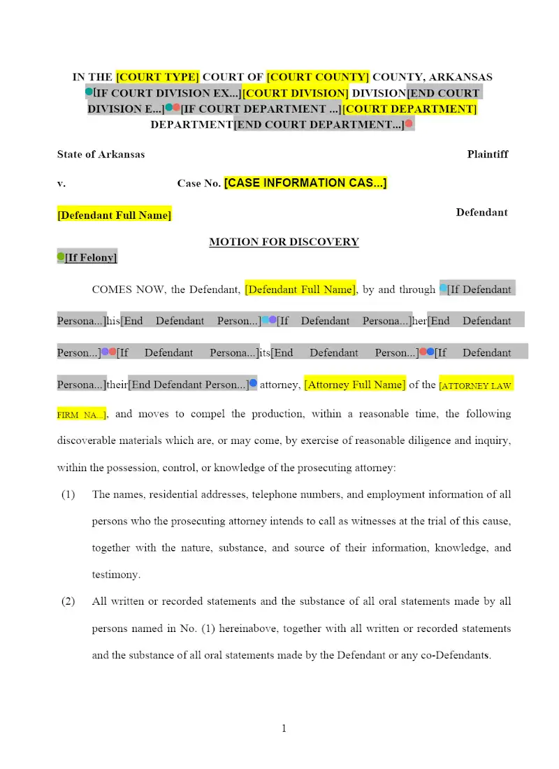 Motion for Discovery