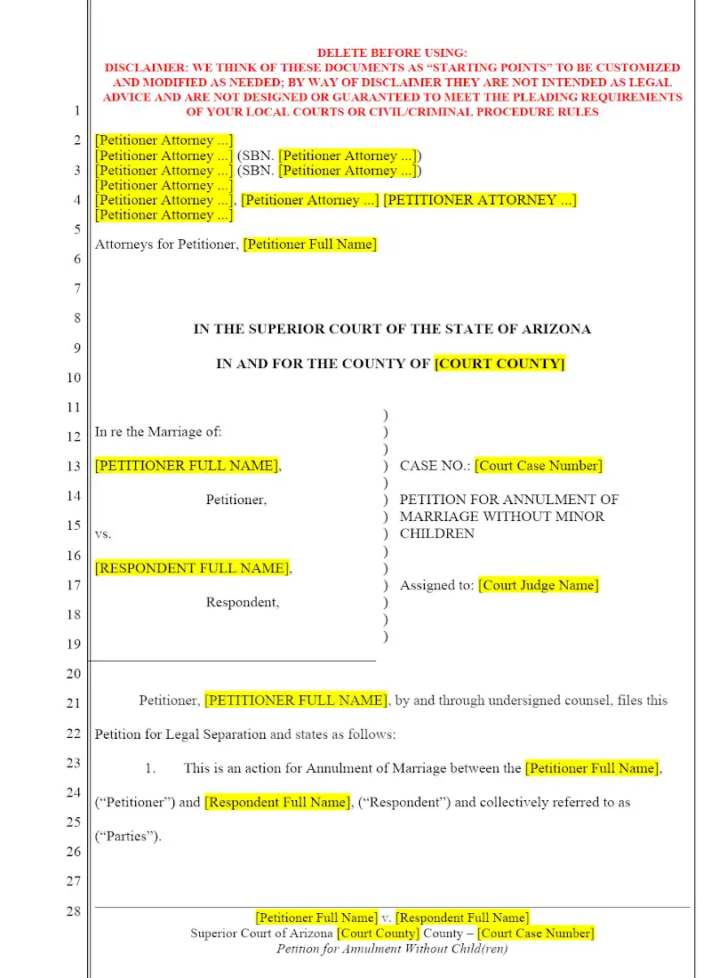 Petition for Annulment