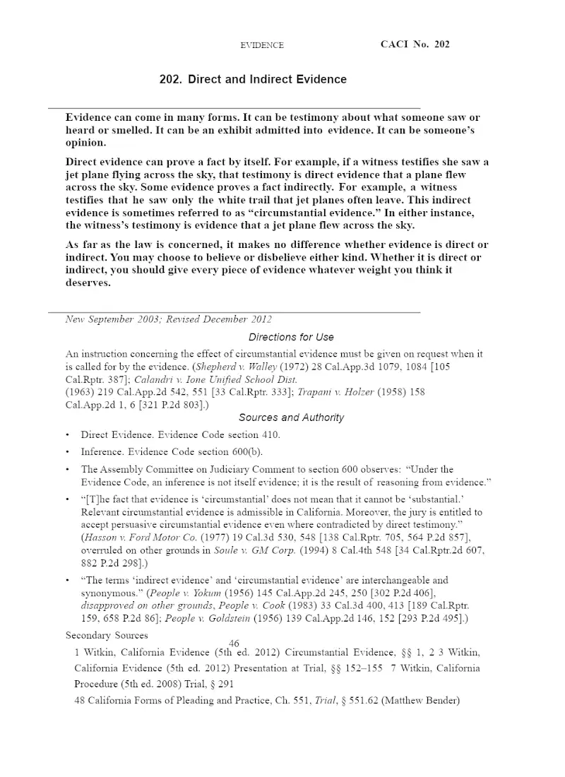 Direct and Indirect Evidence