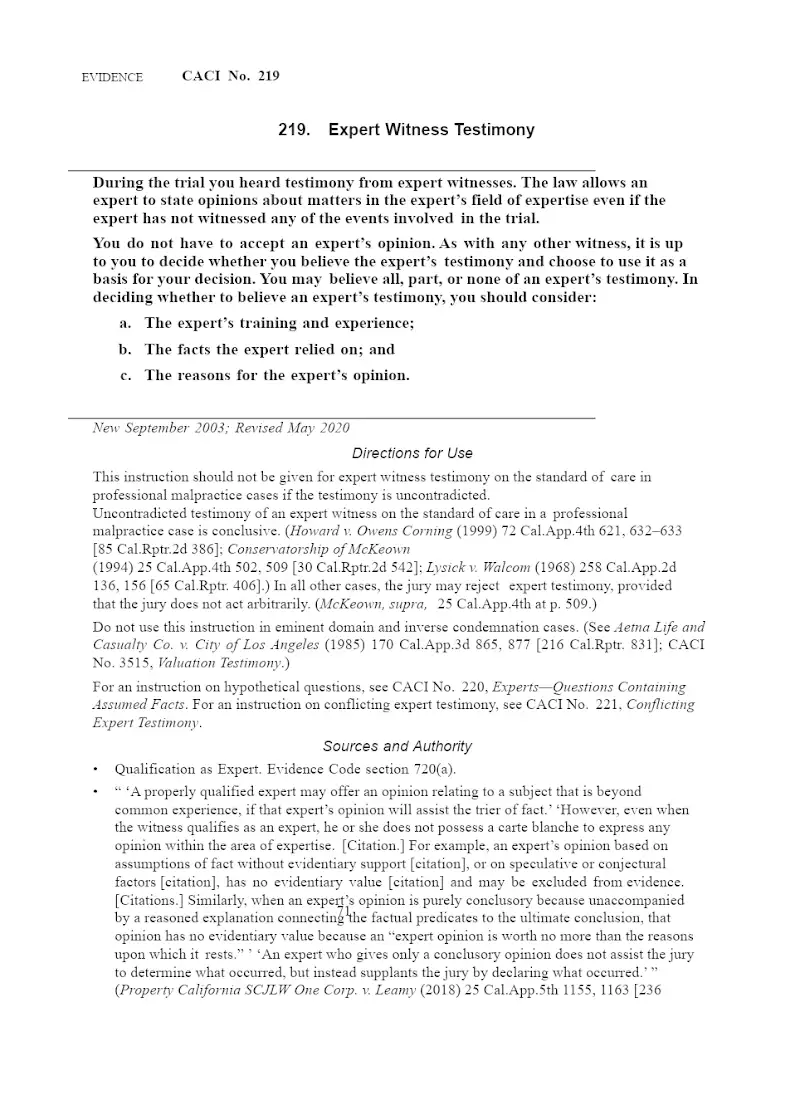 Expert Witness Testimony