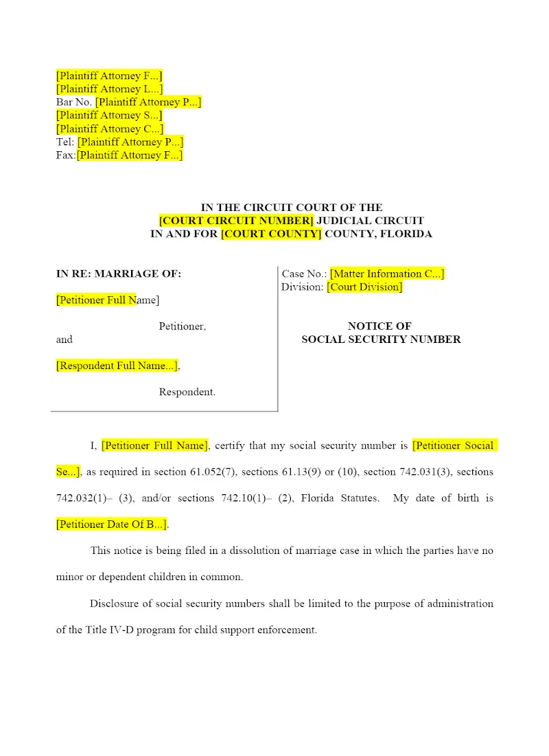 Notice of Social Security