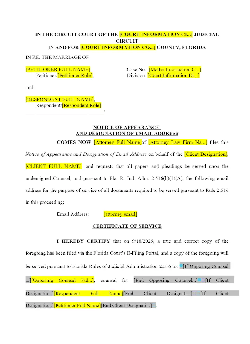 Notice of Appearance