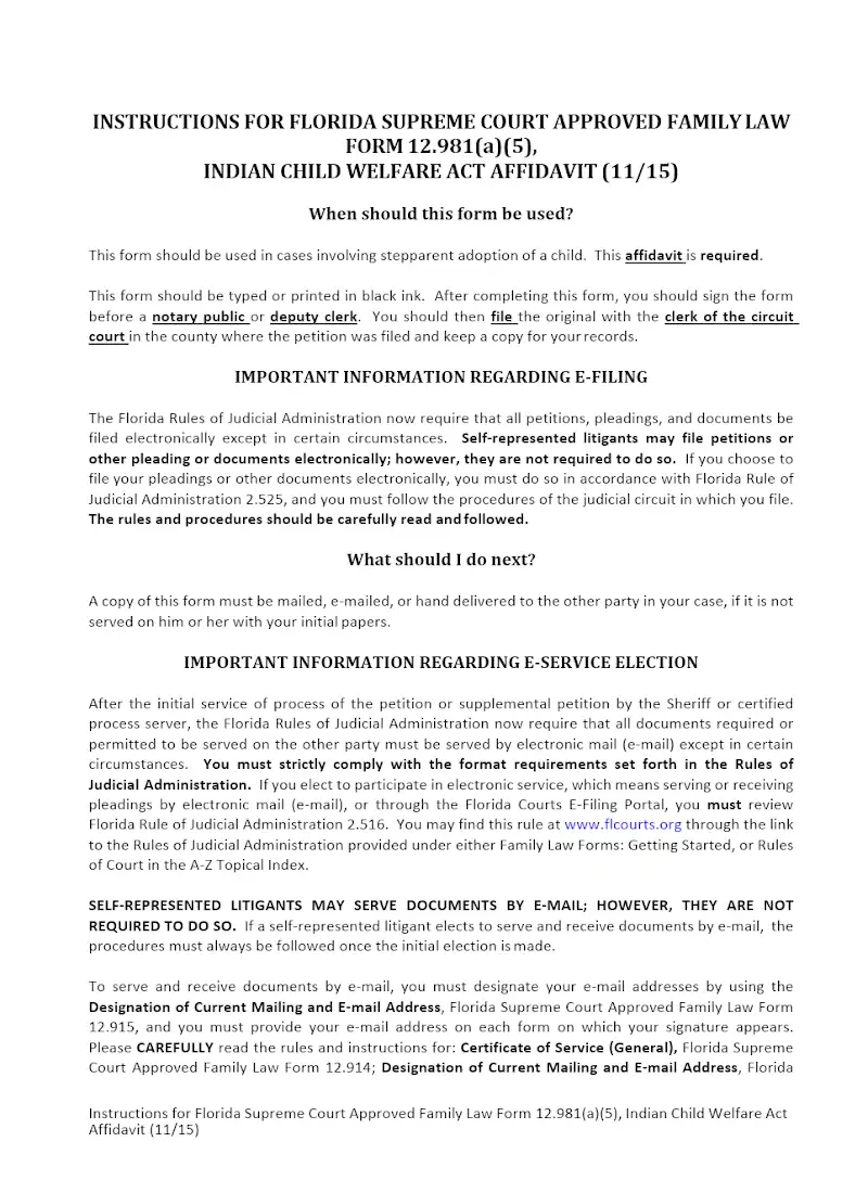 ICWA Affidavit (Form 12.981a5)