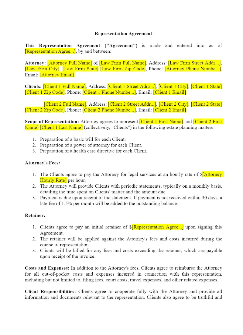 Representation Agreement (Estate Planning)