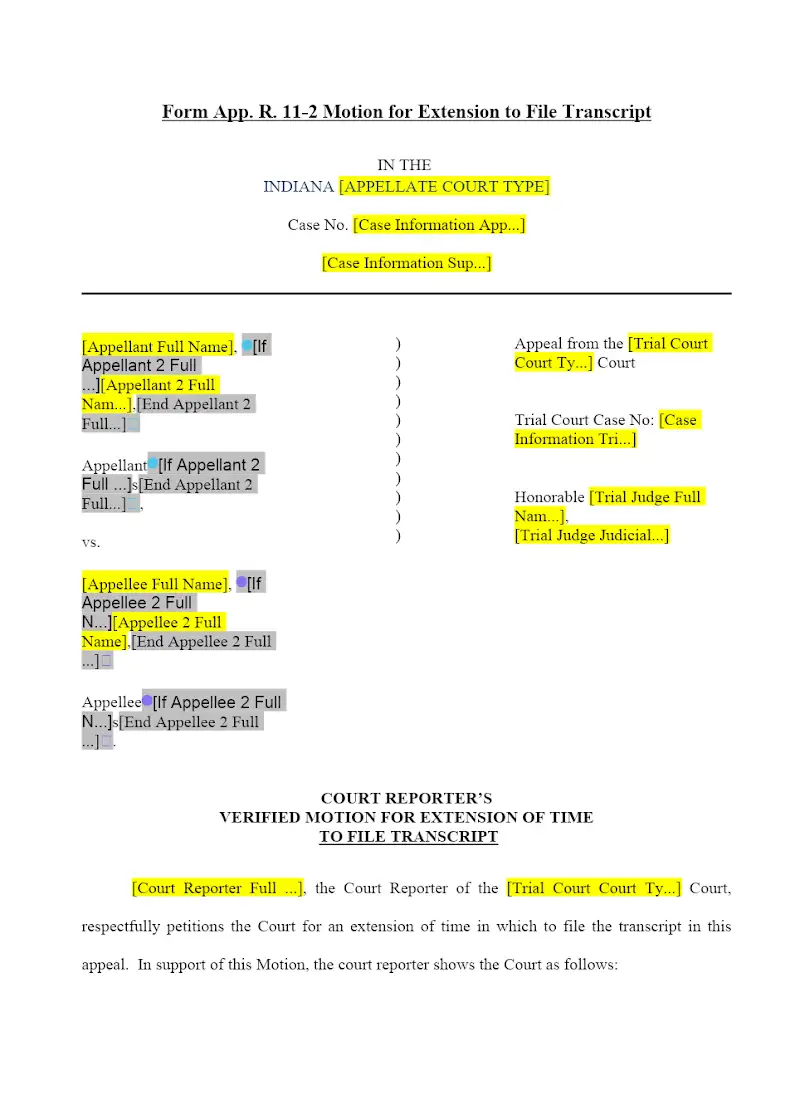 Motion for Extension of Time (11-2)