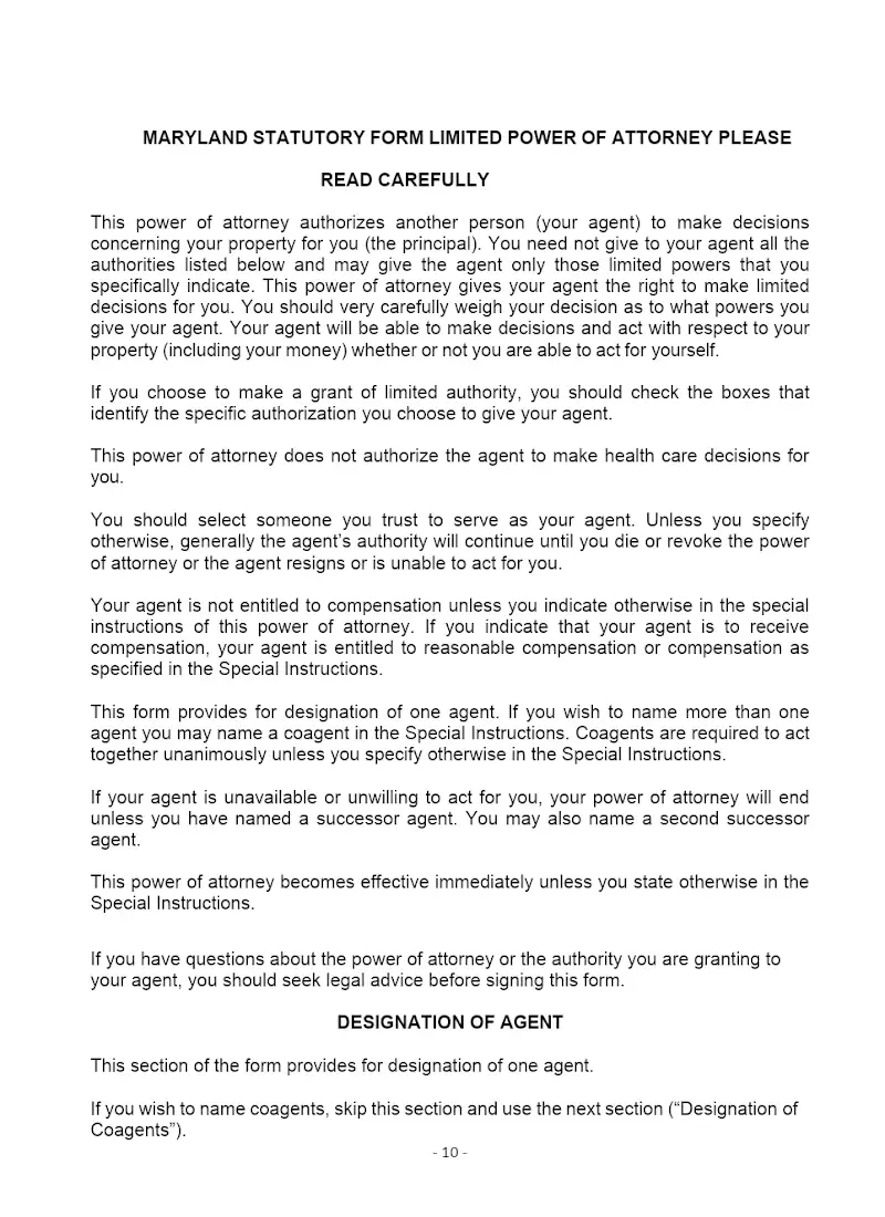 Limited Power of Attorney (17-203)