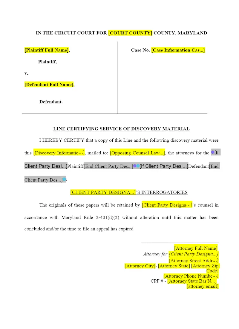 Form Interrogatories - General