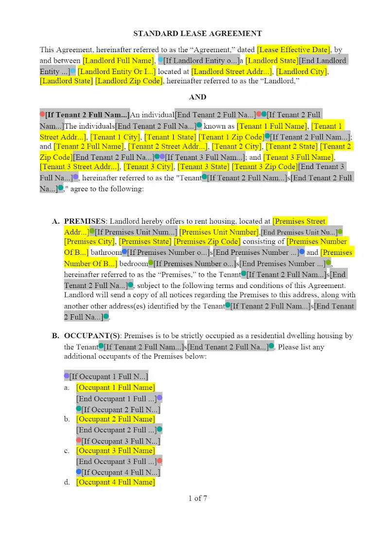 Standard Residential Lease