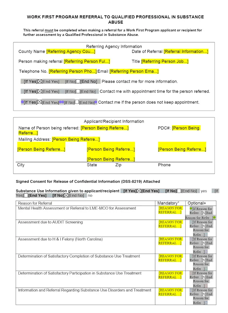Work First Referral (DSS-8224)