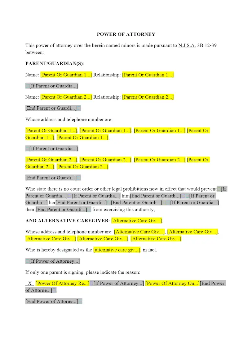 Power of Attorney over Minors (COVID)