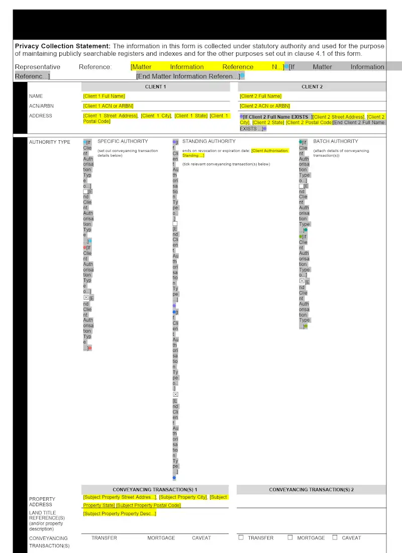 Client Authorisation Form