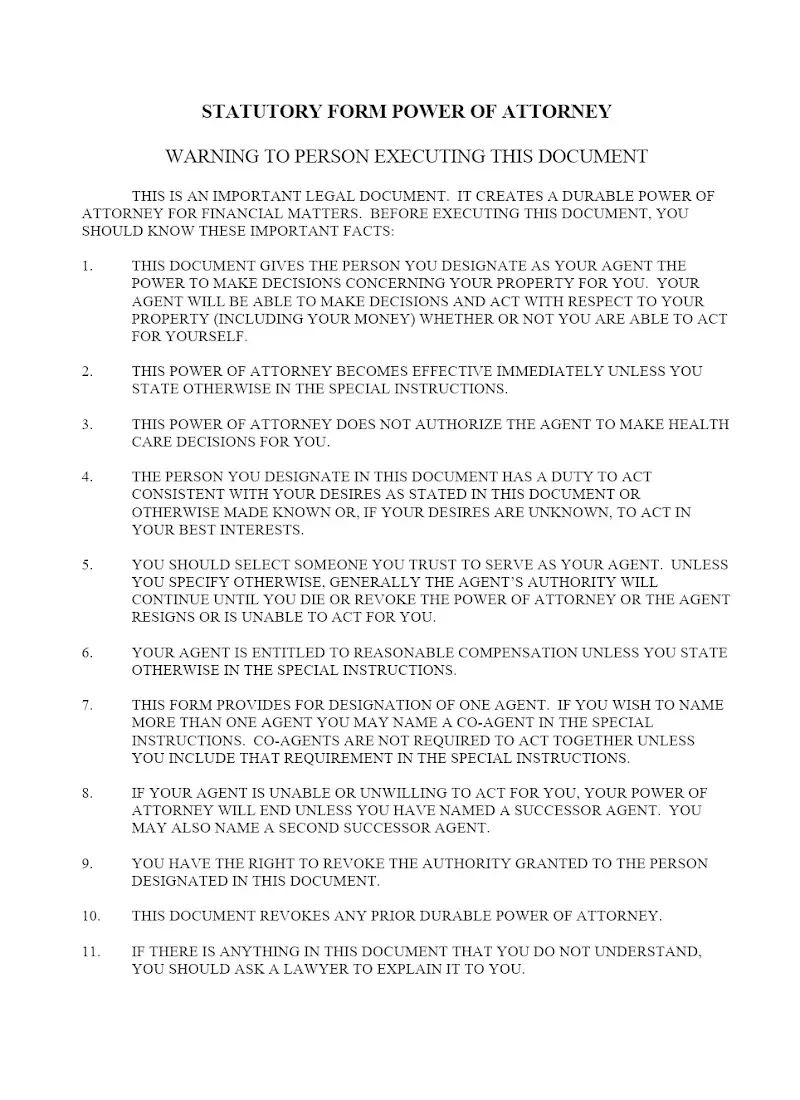 Statutory Power of Attorney