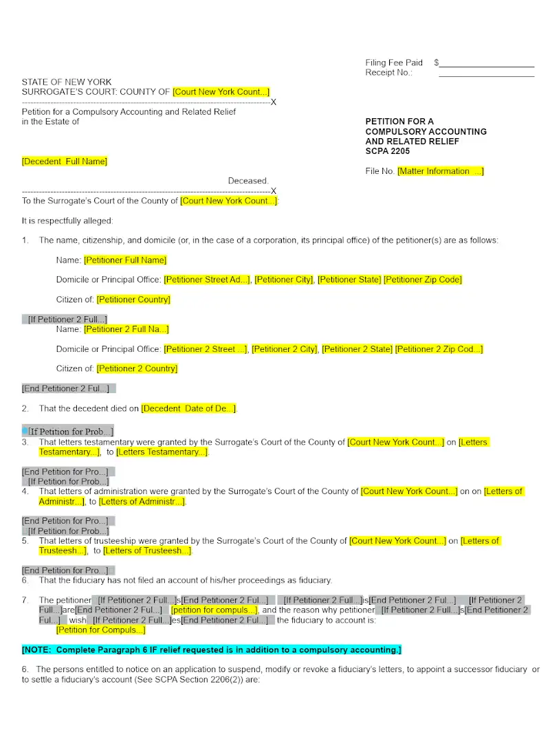 Petition for Compulsory Accounting & Related Relief