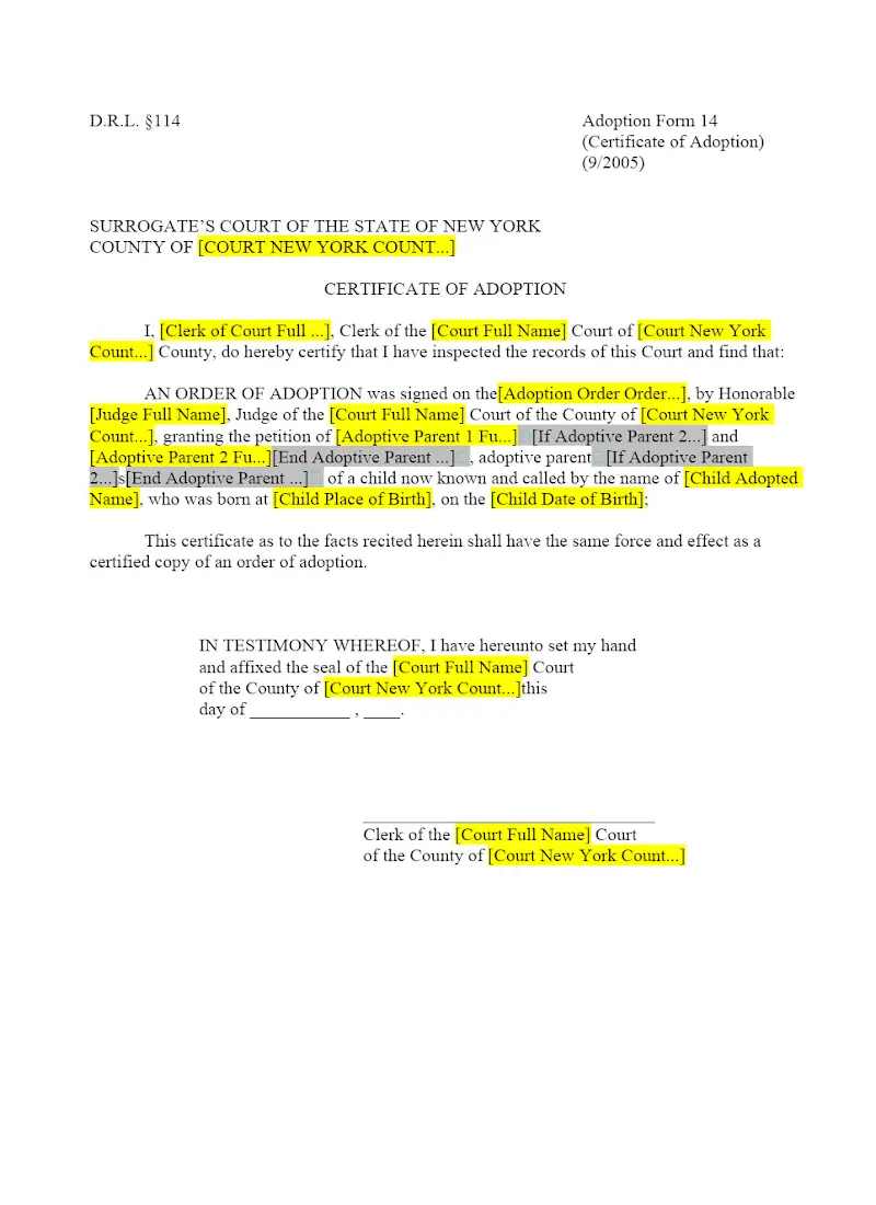 Certificate Of Adoption (14)
