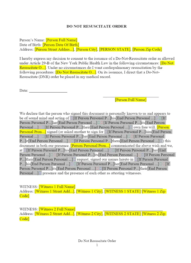 Do-Not-Resuscitate Order