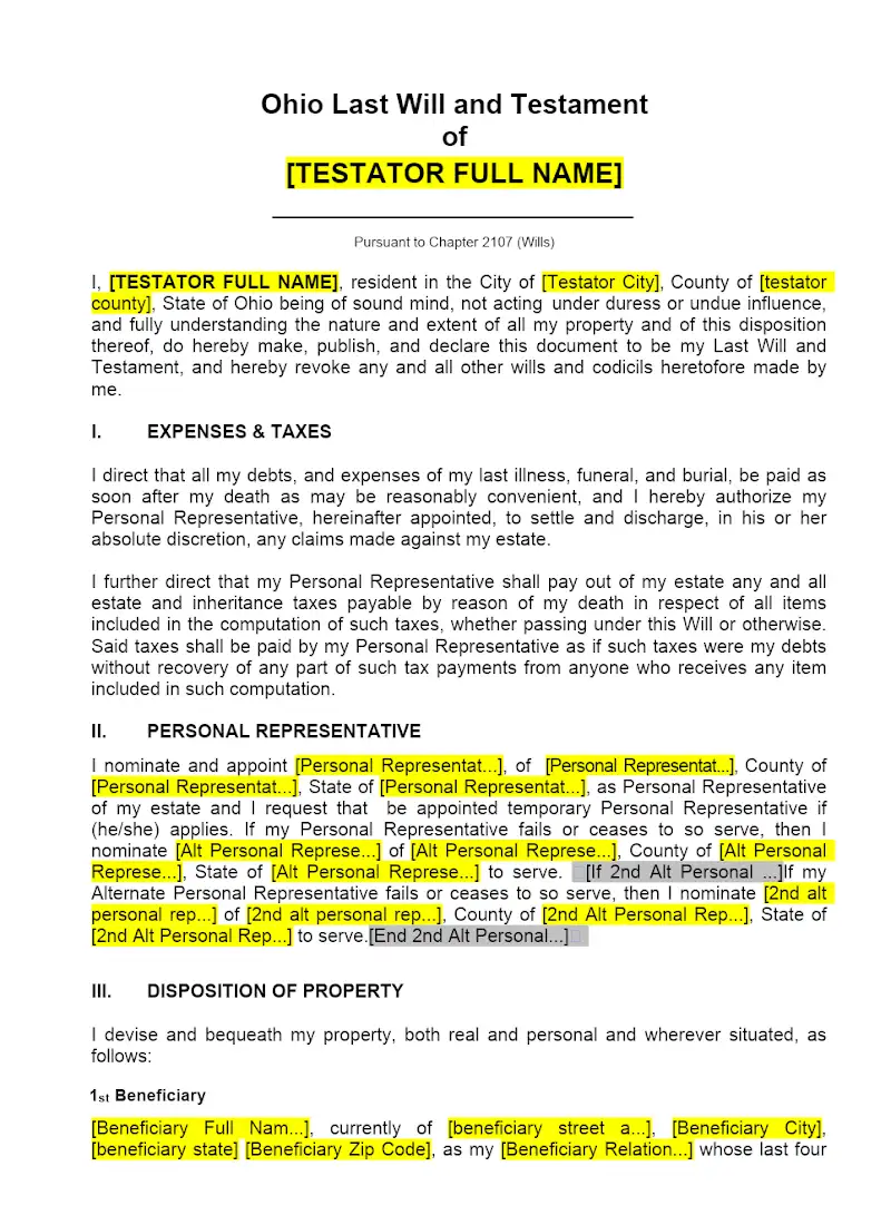 Last Will and Testament