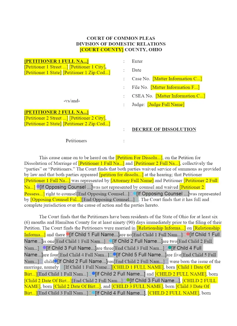 Decree of Dissolution, Children