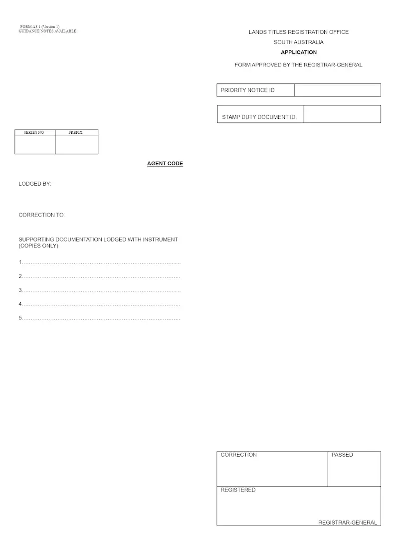 Application (Form A3.1)