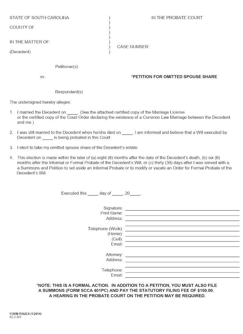 Petition for Omitted Sposue Share (382ES)