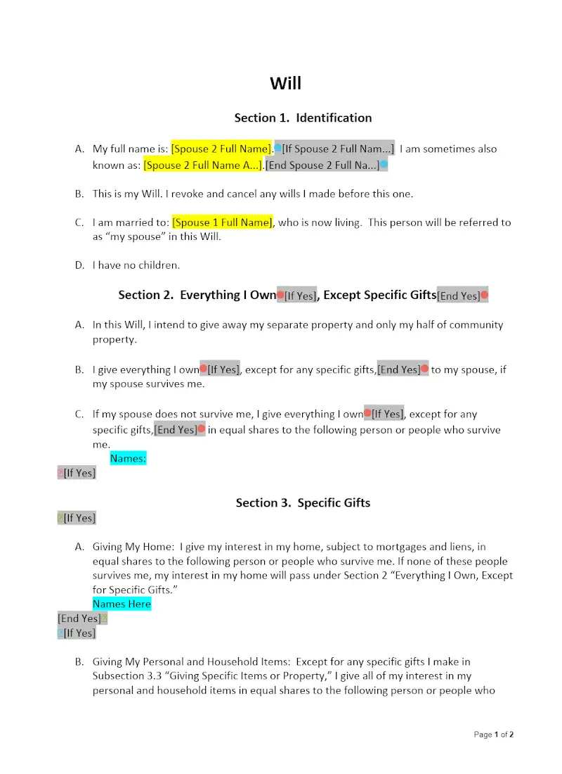 Will, Married, No Kids - Spouse 2