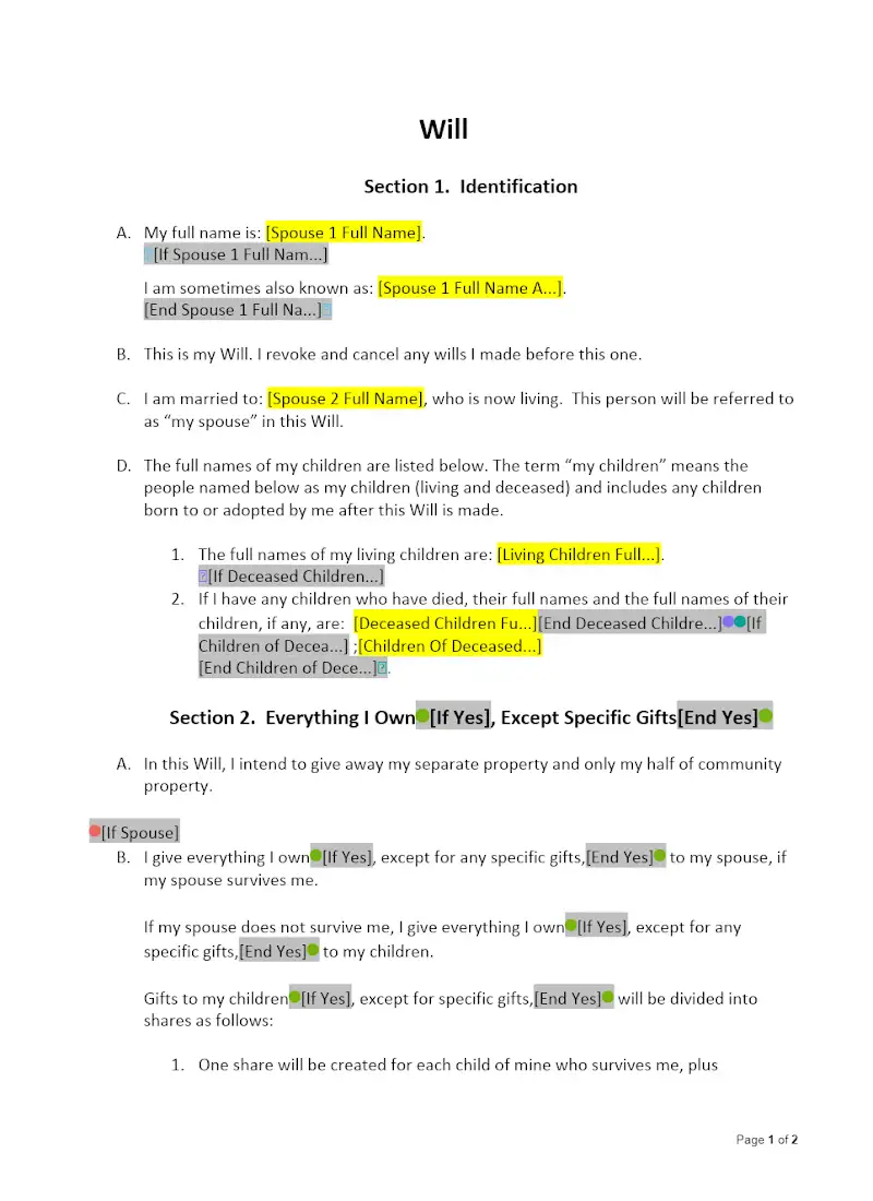 Will, Married, Kids - Spouse 1