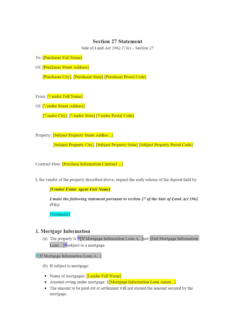 Section 27 Statement