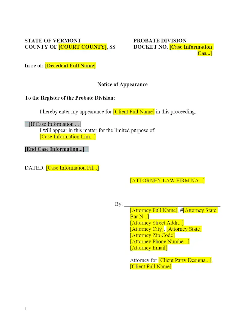 Notice of Appearance (P-148)
