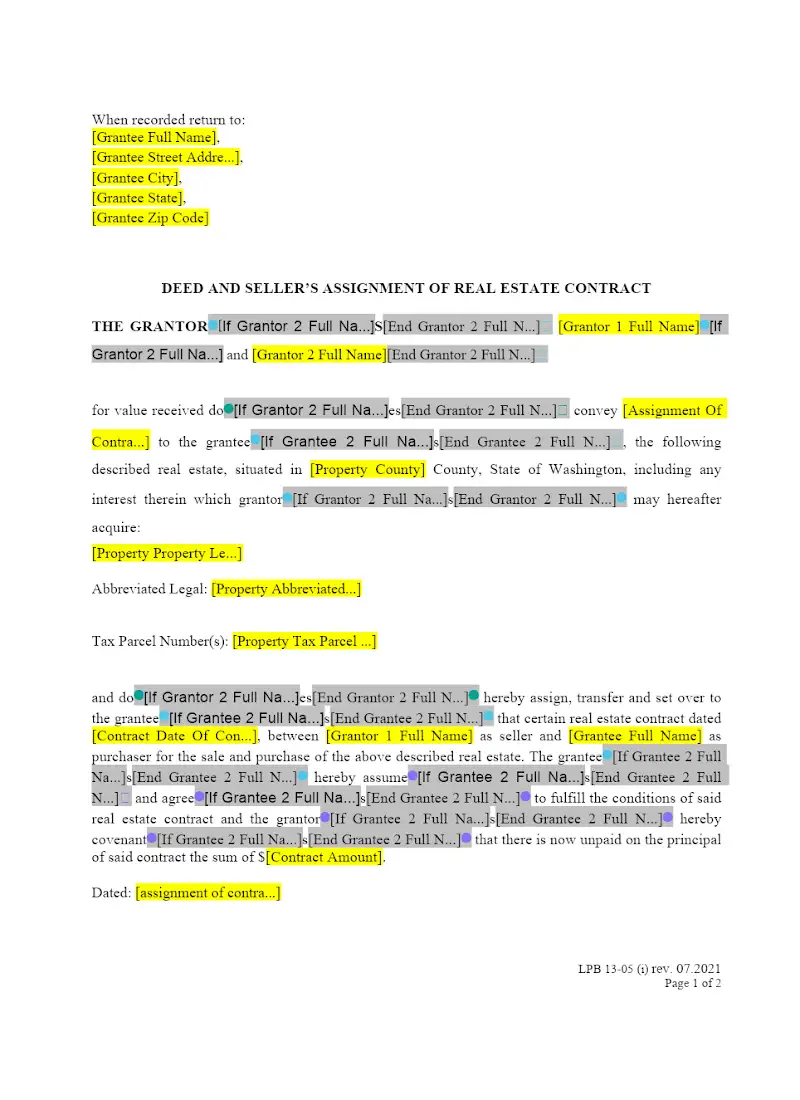 Deed and Seller's Assignment of Contract