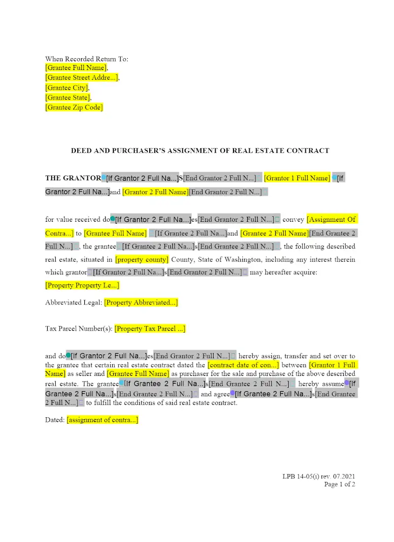 Deed and Purchaser's Assignment of Contract