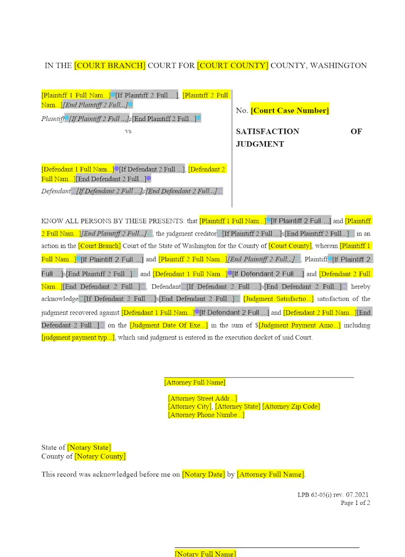 Satisfaction of Judgment