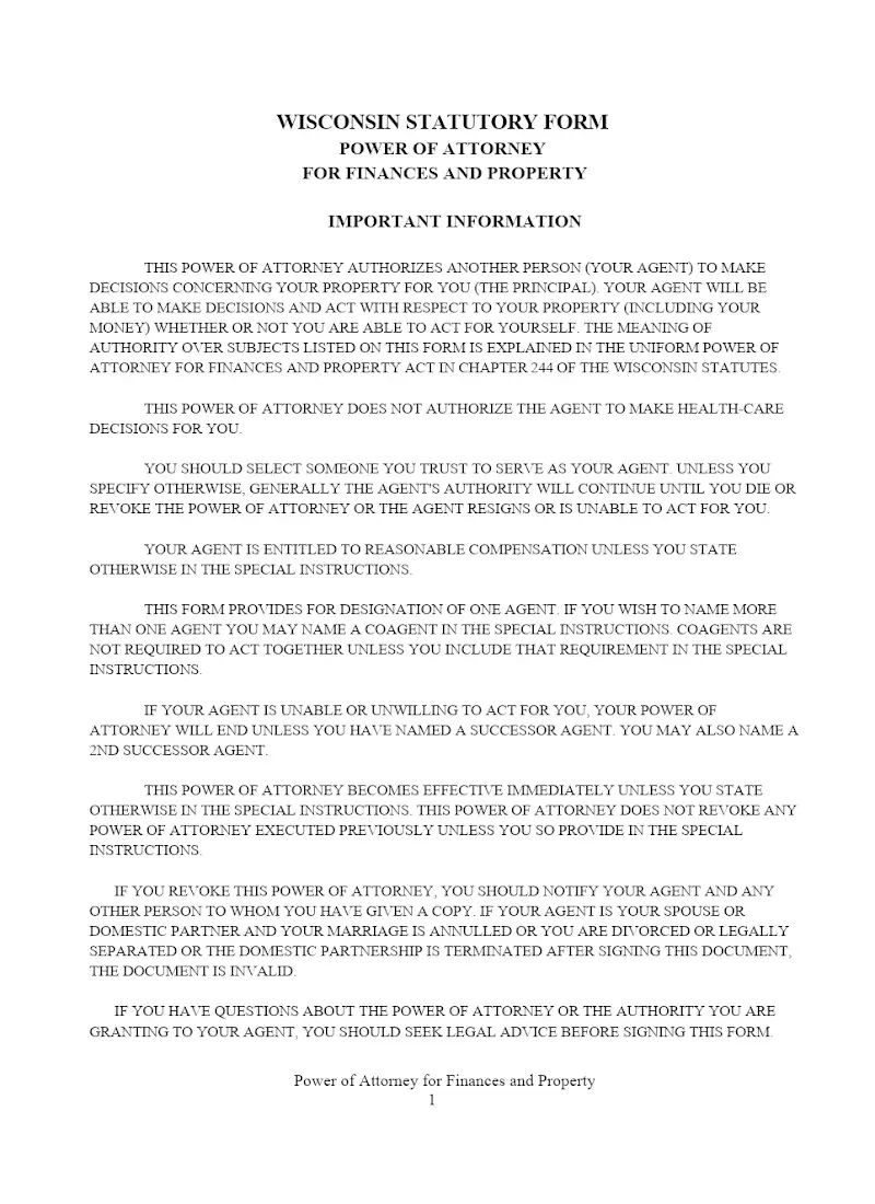 Statutory Power of Attorney